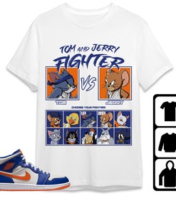 Jordan 1 Mid Wheaties Knick Unisex Shirt Cat And Mouse Fighter, Shirt To Match Sneaker