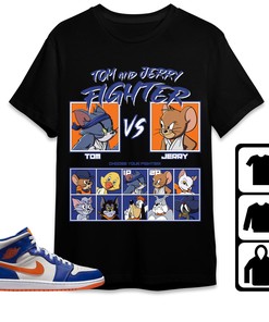 Jordan 1 Mid Wheaties Knick Unisex Shirt Cat And Mouse Fighter, Shirt To Match Sneaker
