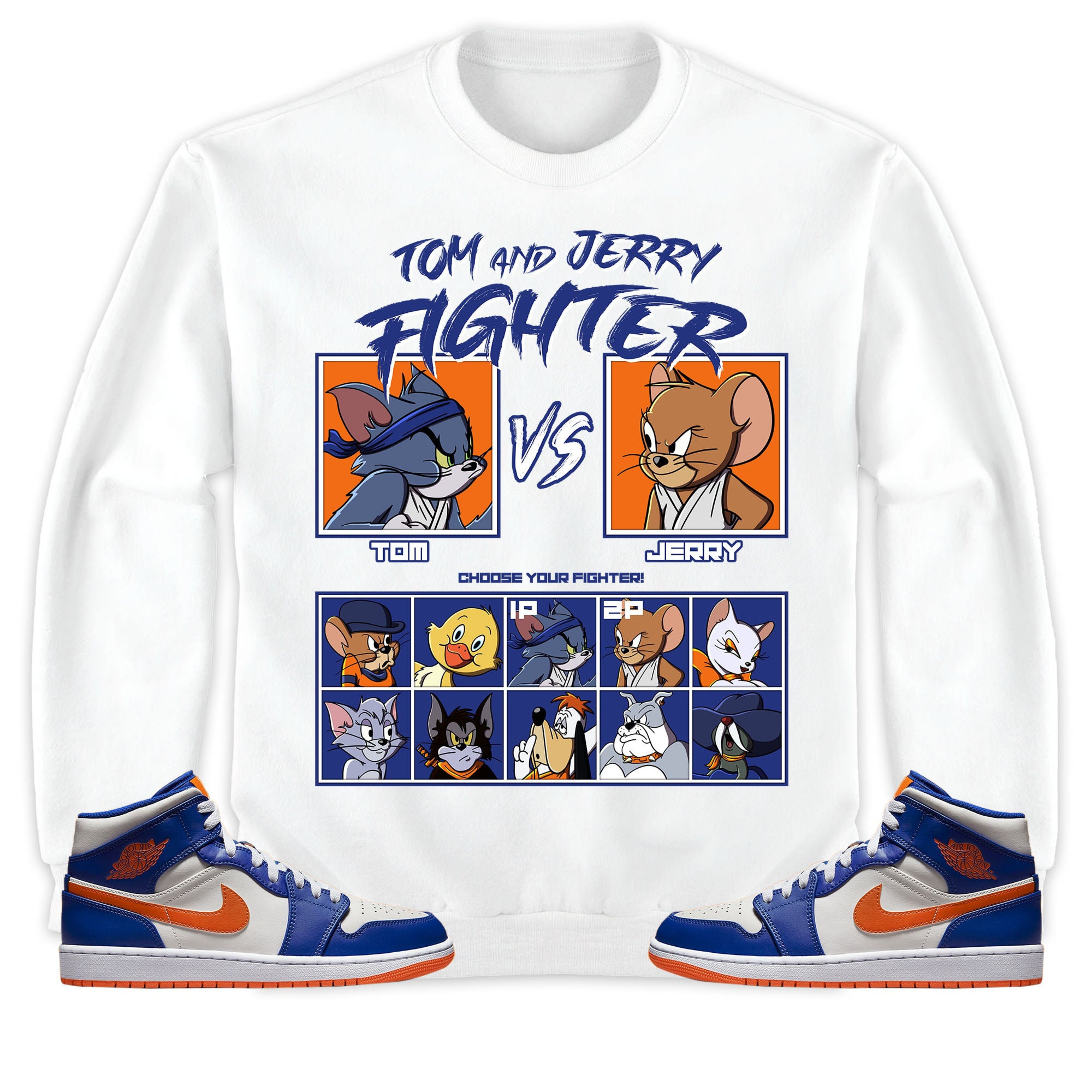 Jordan 1 Mid Wheaties Knick Unisex Shirt Cat And Mouse Fighter, Shirt To Match Sneaker