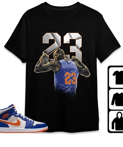Jordan 1 Mid Wheaties Knick Unisex Shirt Number 23 Panther, Shirt To Match Sneaker