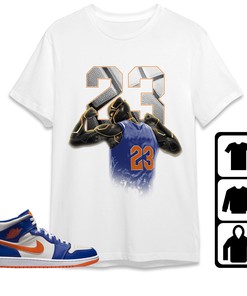 Jordan 1 Mid Wheaties Knick Unisex Shirt Number 23 Panther, Shirt To Match Sneaker