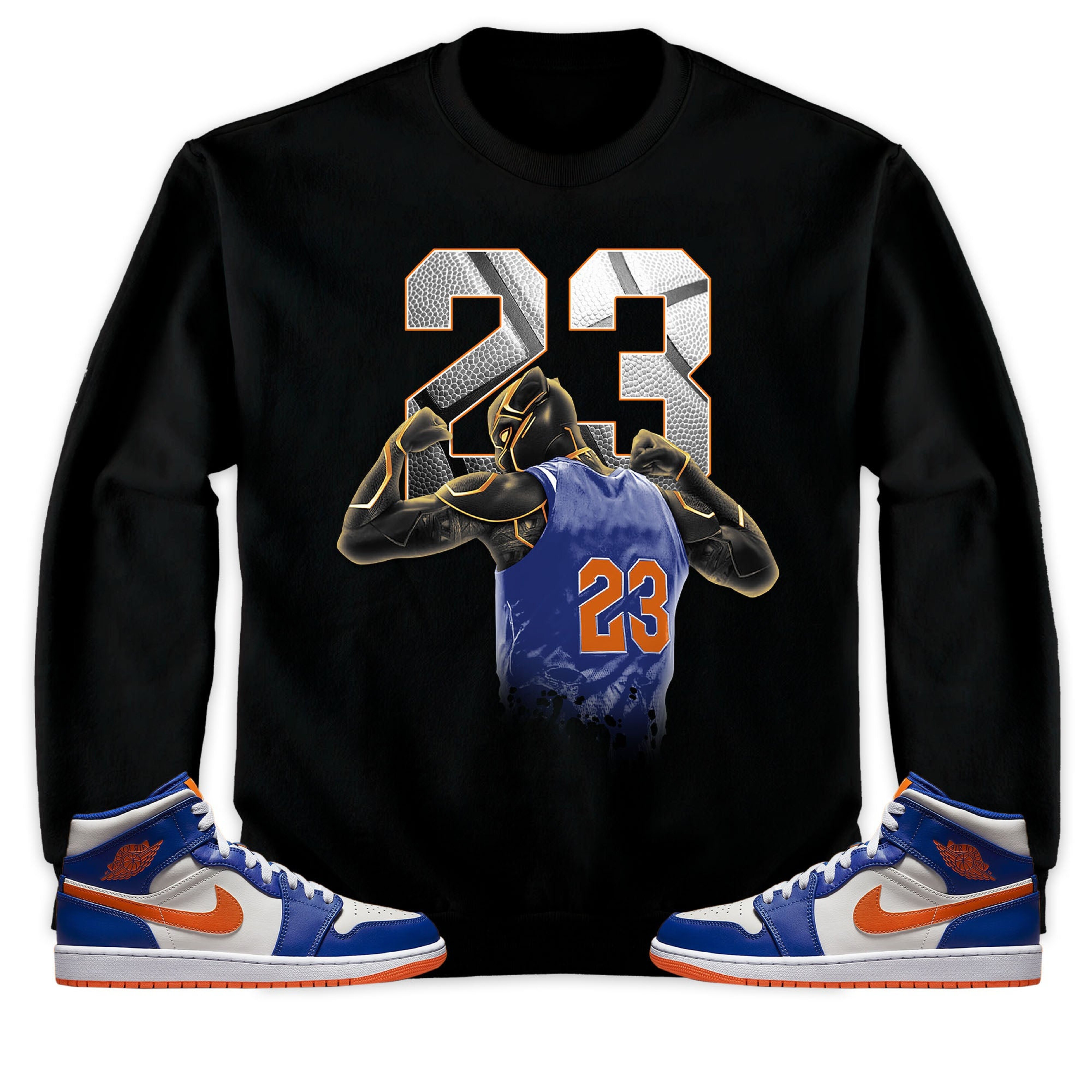 Jordan 1 Mid Wheaties Knick Unisex Shirt Number 23 Panther, Shirt To Match Sneaker