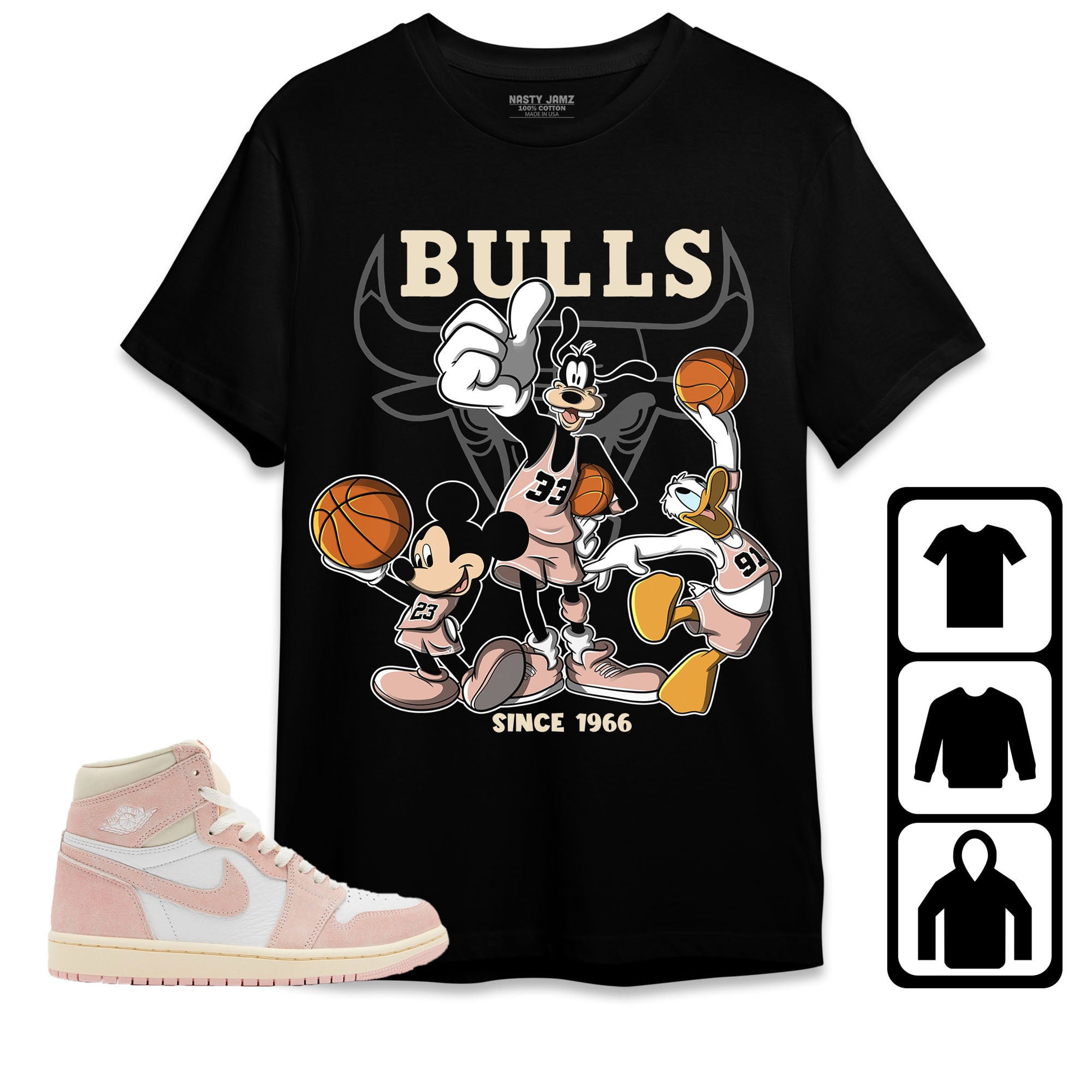 Jordan 1 OG Washed Pink Unisex Shirt, Hoodie Sweatshirt Disney Basketball, Shirt To Match Sneaker