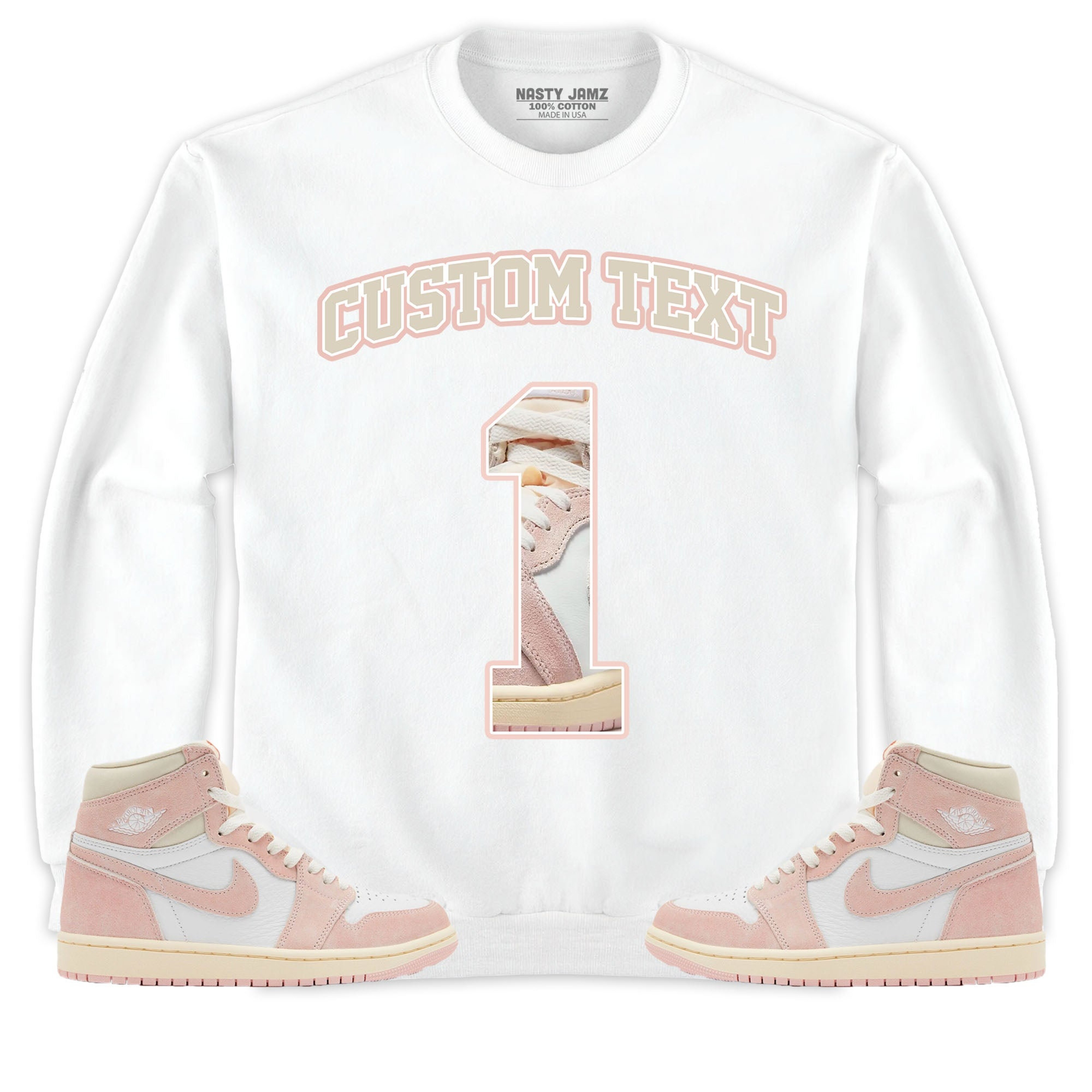 Jordan 1 OG Washed Pink Unisex Shirt Number 1 CM1 Custom Text, Shirt To Match Sneaker
