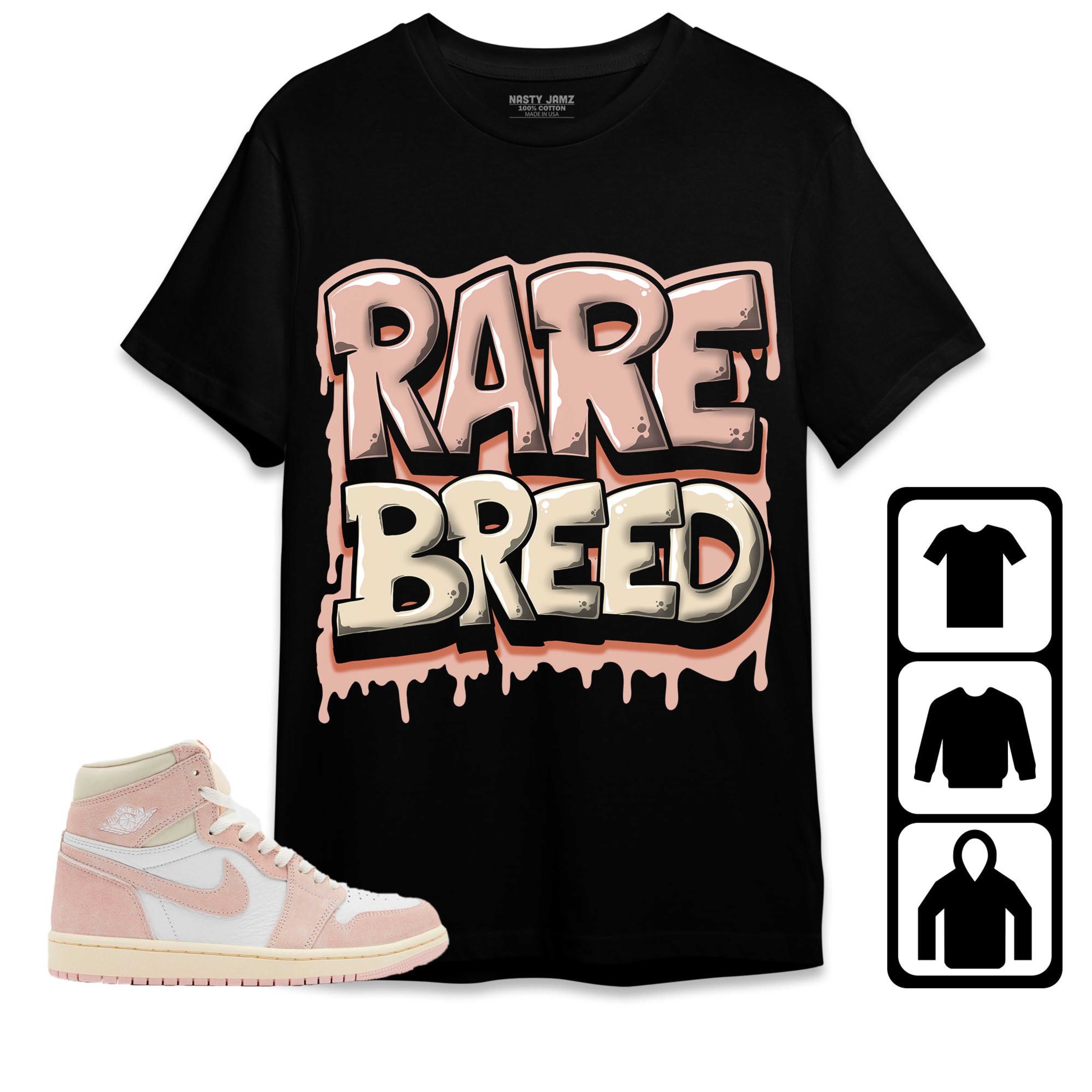 Jordan 1 OG Washed Pink Unisex Shirt Rare Breed, Shirt To Match Sneaker