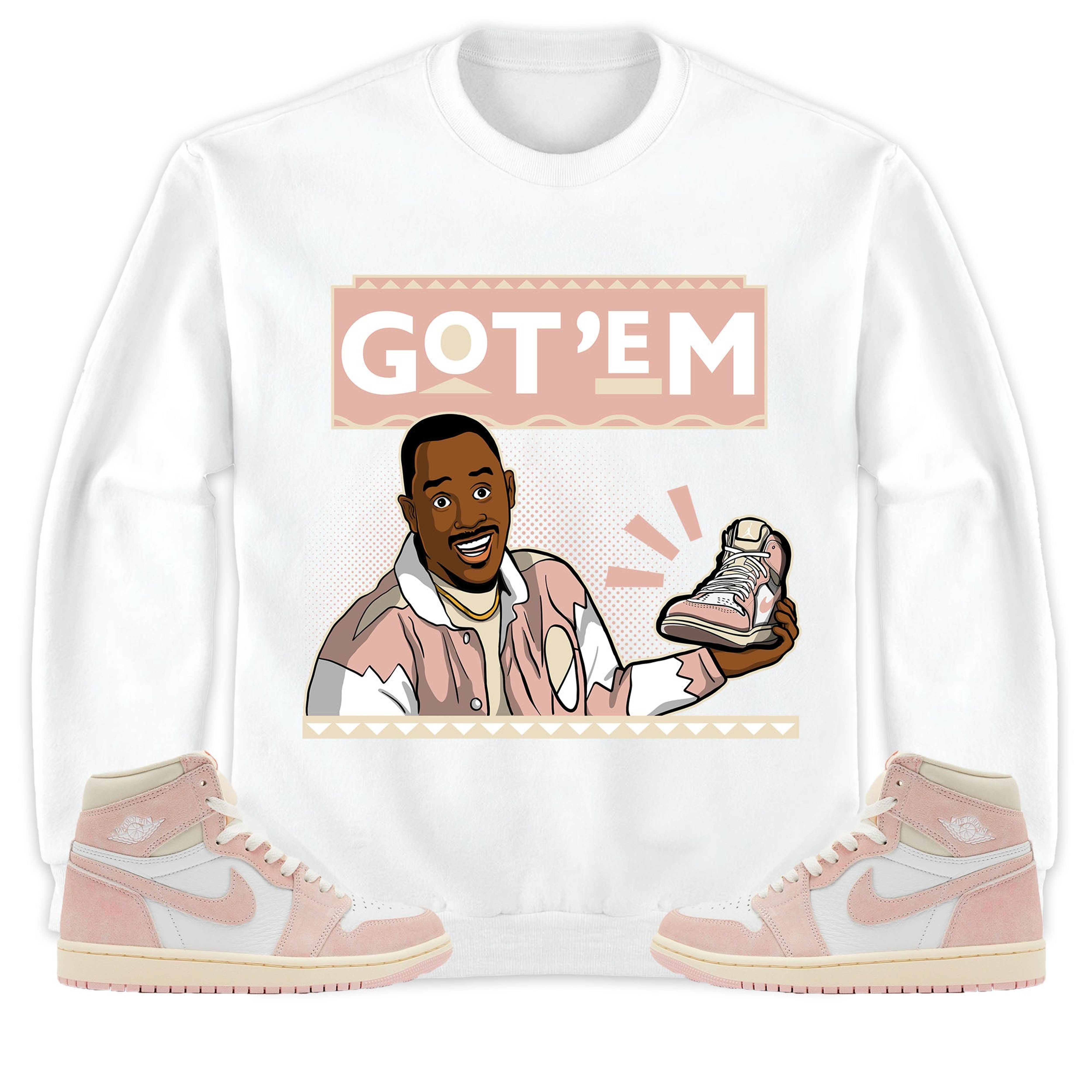 Jordan 1 OG Washed Pink Unisex Sweatshirt, Hoodie Got Em 90s TV Style, Shirt To Match Sneaker
