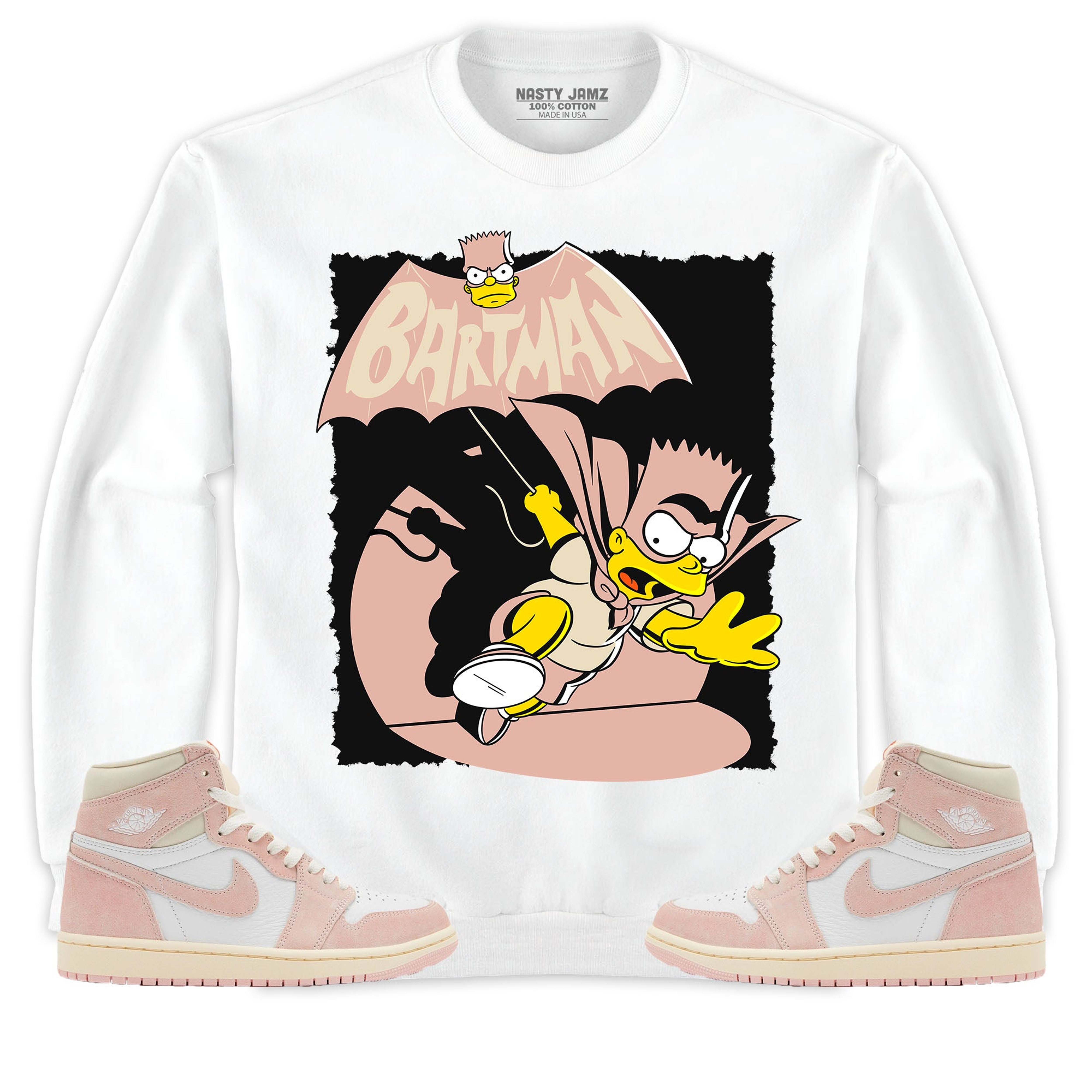 Jordan 1 OG Washed Pink Unisex Sweatshirt, Hoodie Shirts Bartman Simpson, Shirt To Match Sneaker