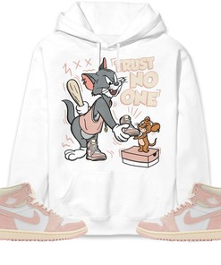 Jordan 1 OG Washed Pink Unisex Sweatshirt, Hoodie Trust No One Cat And Mouse, Shirt To Match Sneaker