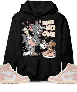 Jordan 1 OG Washed Pink Unisex Sweatshirt, Hoodie Trust No One Cat And Mouse, Shirt To Match Sneaker
