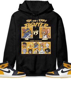 Jordan 1 Retro High OG Yellow Toe Unisex Sweatshirt, Hoodie, Cat And Mouse Fighter, Shirt To Match Sneaker