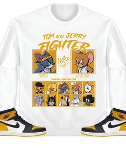 Jordan 1 Retro High OG Yellow Toe Unisex T-Shirt, Sweatshirt, Hoodie, Cat And Mouse Fighter, Shirt To Match Sneaker