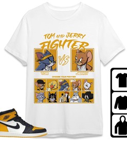 Jordan 1 Retro High OG Yellow Toe Unisex T-Shirt, Sweatshirt, Hoodie, Cat And Mouse Fighter, Shirt To Match Sneaker