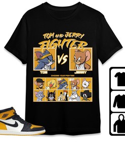 Jordan 1 Retro High OG Yellow Toe Unisex T-Shirt, Sweatshirt, Hoodie, Cat And Mouse Fighter, Shirt To Match Sneaker