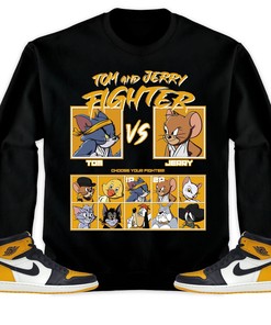 Jordan 1 Retro High OG Yellow Toe Unisex T-Shirt, Sweatshirt, Hoodie, Cat And Mouse Fighter, Shirt To Match Sneaker