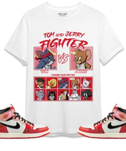 Jordan 1 Spiderman Across the Spider-Verse Unisex Shirt Cat And Mouse Fighter, Shirt To Match Sneaker