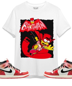 Jordan 1 Spiderman Across the Spider-Verse Unisex Shirt, Hoodie Sweatshirt Bartman Simpson, Shirt To Match Sneaker