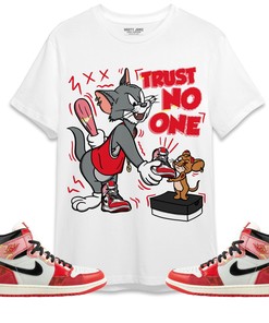 Jordan 1 Spiderman Across the Spider-Verse Unisex Shirt Trust No One Cat And Mouse, Shirt To Match Sneaker