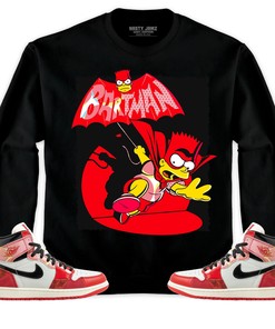 Jordan 1 Spiderman Across the Spider-Verse Unisex Sweatshirt, Hoodie Shirts Bartman Simpson, Shirt To Match Sneaker