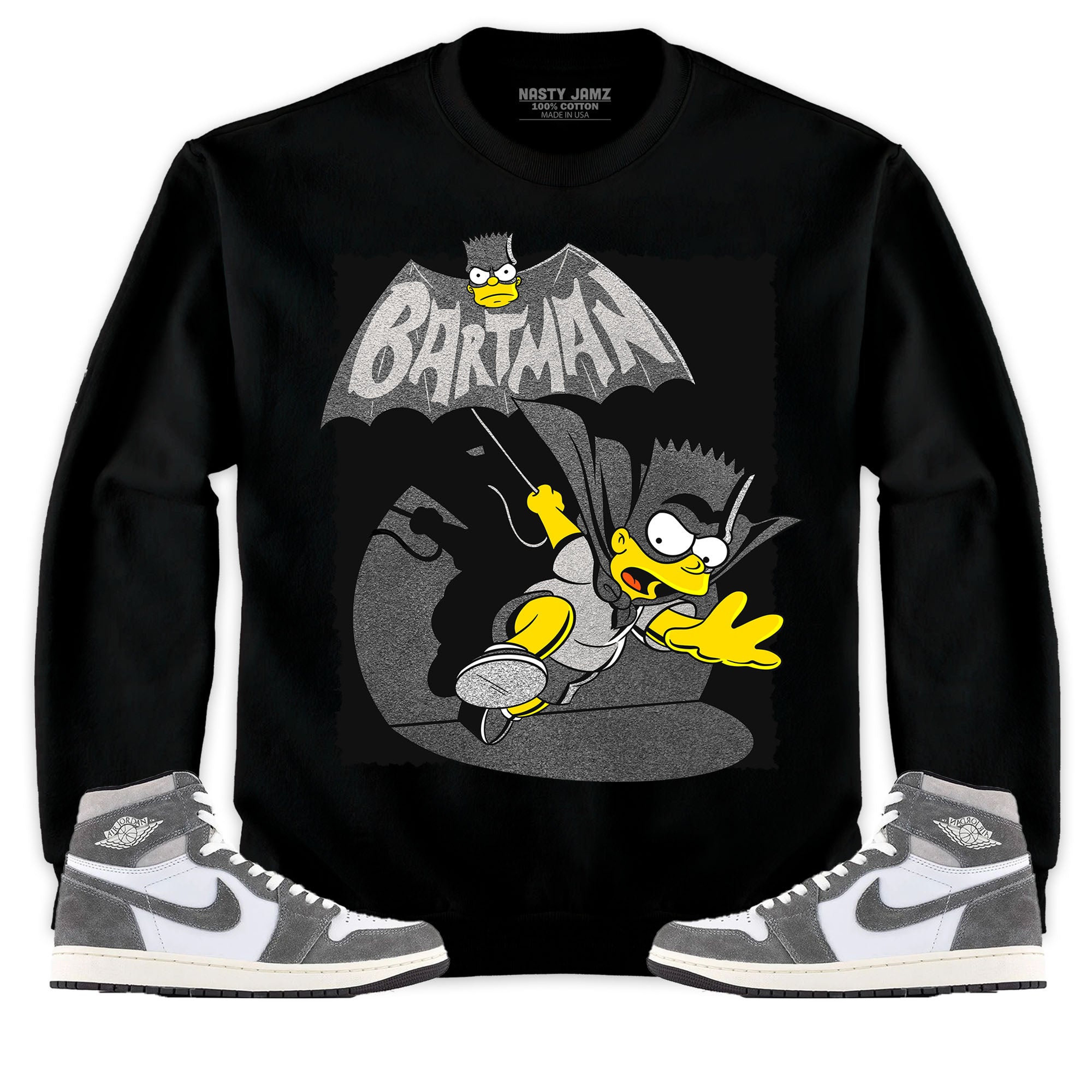 Jordan 1 Washed Heritage Unisex Sweatshirt, Hoodie Shirts Bartman Simpson, Shirt To Match Sneaker