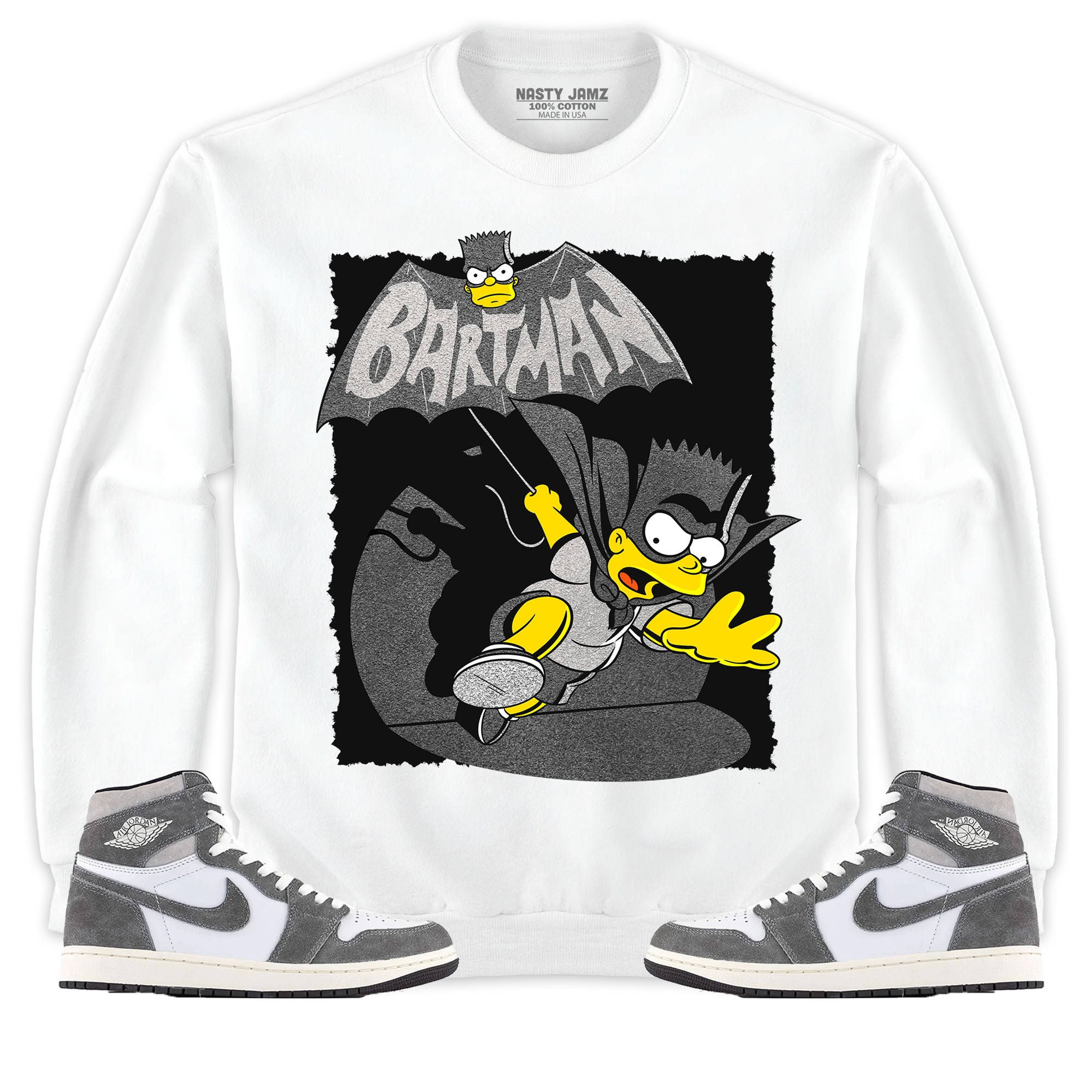 Jordan 1 Washed Heritage Unisex Sweatshirt, Hoodie Shirts Bartman Simpson, Shirt To Match Sneaker