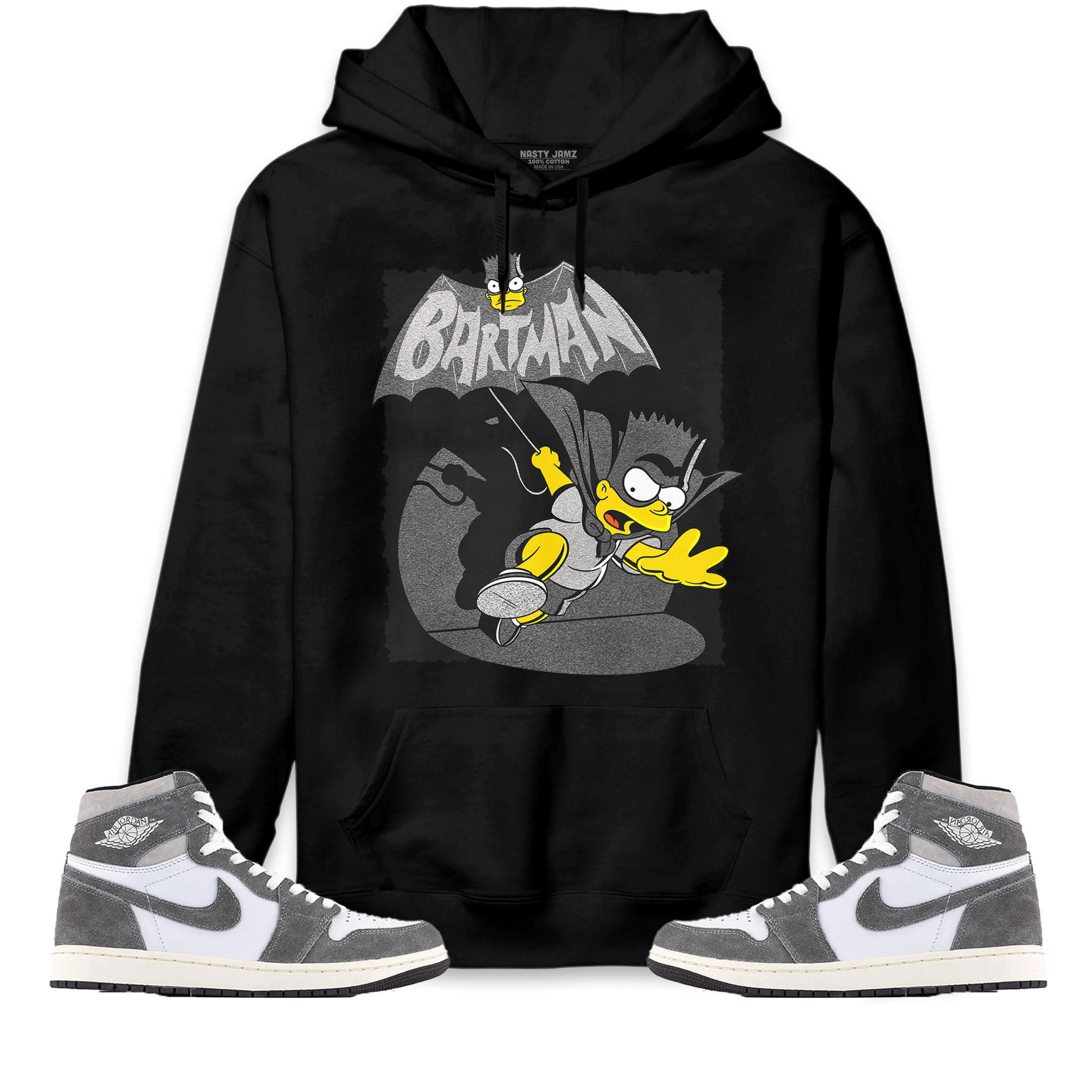 Jordan 1 Washed Heritage Unisex Sweatshirt, Hoodie Shirts Bartman Simpson, Shirt To Match Sneaker