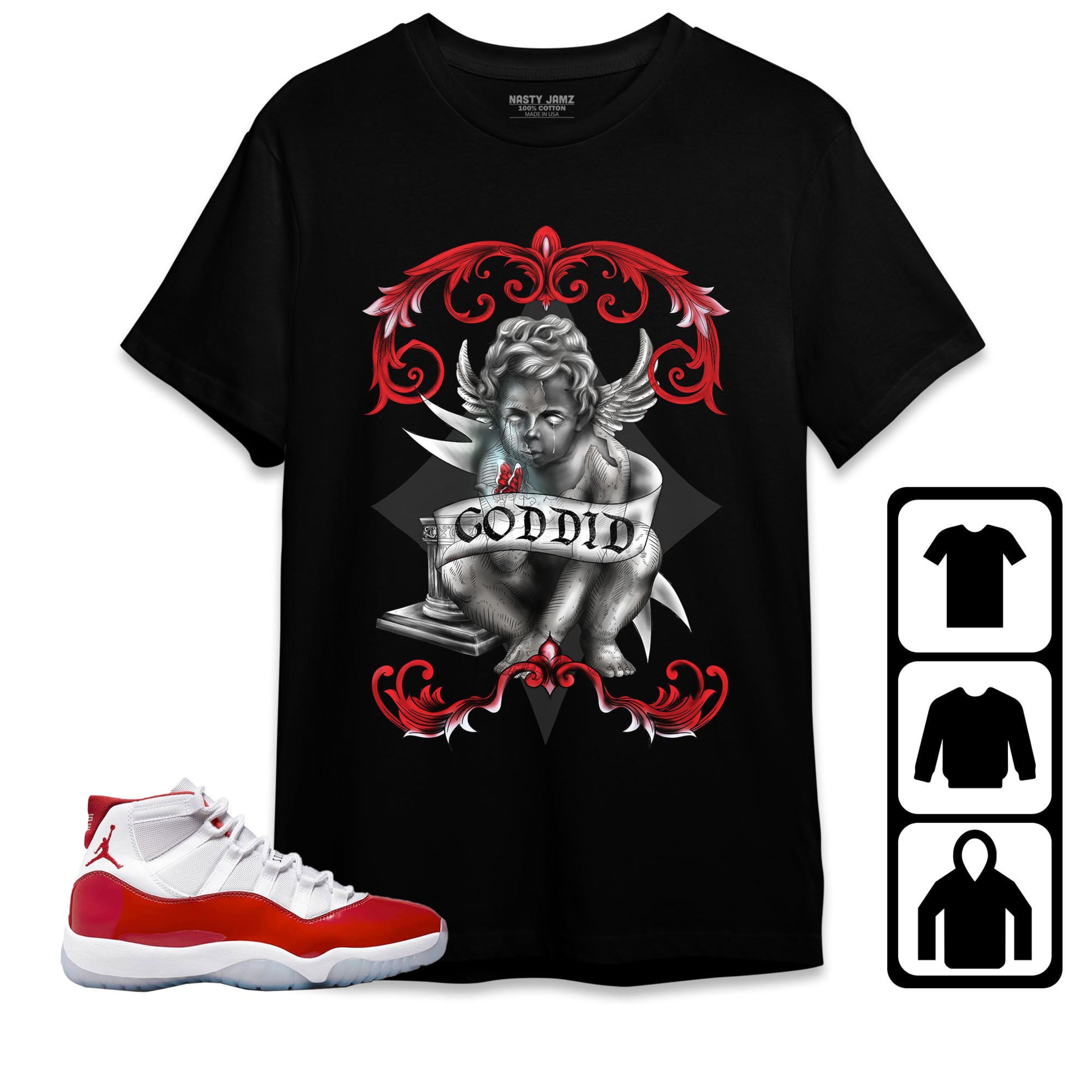 Jordan 11 Cherry Unisex Shirt God Did, Shirt To Match Sneaker