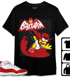 Jordan 11 Cherry Unisex Shirt, Hoodie Sweatshirt Bartman Simpson, Shirt To Match Sneaker