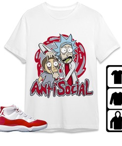 Jordan 11 Cherry Unisex Shirt Rick Anti Social, Shirt To Match Sneaker
