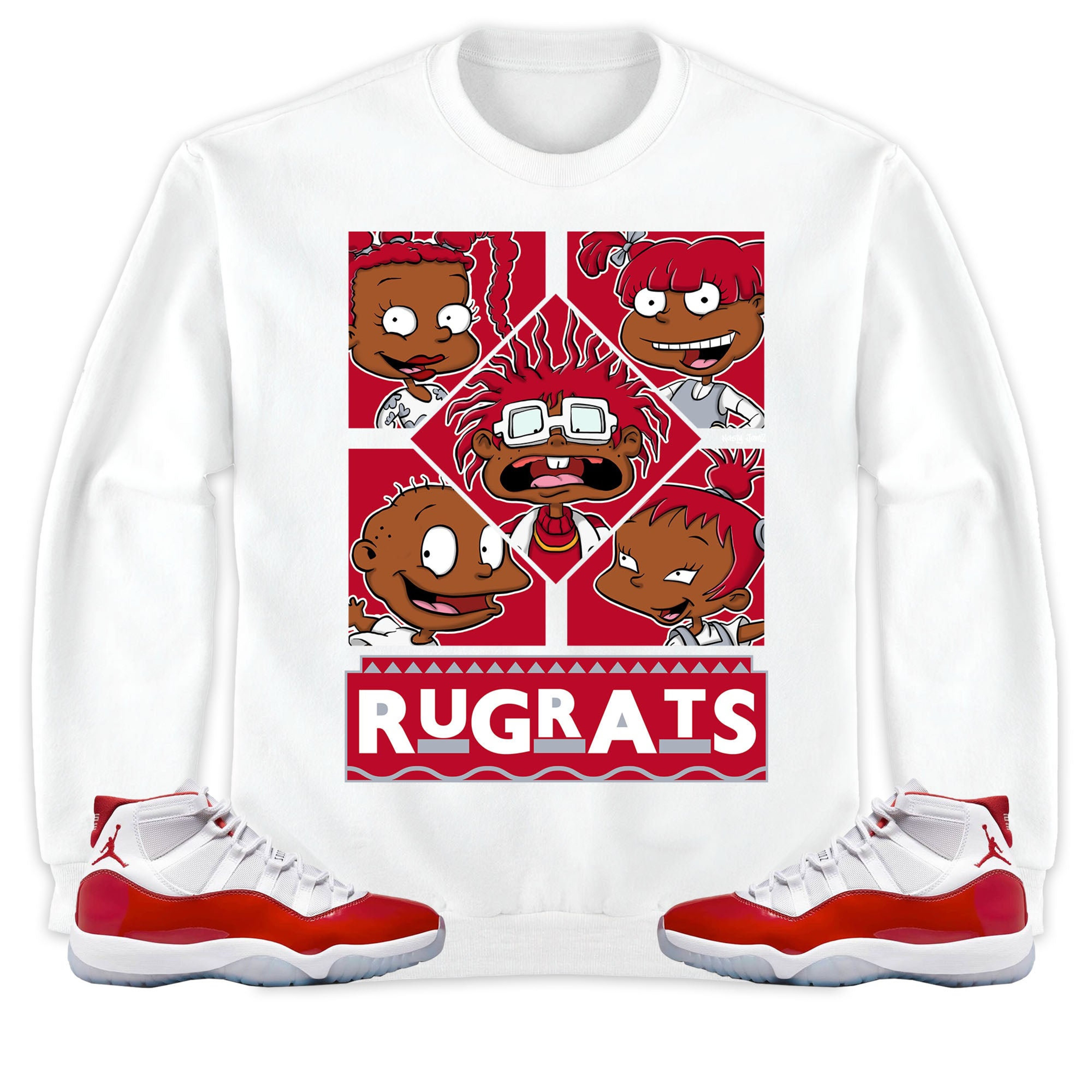 Jordan 11 Cherry Unisex Sweatshirt, Hoodie 90s TV Style, Shirt To Match Sneaker