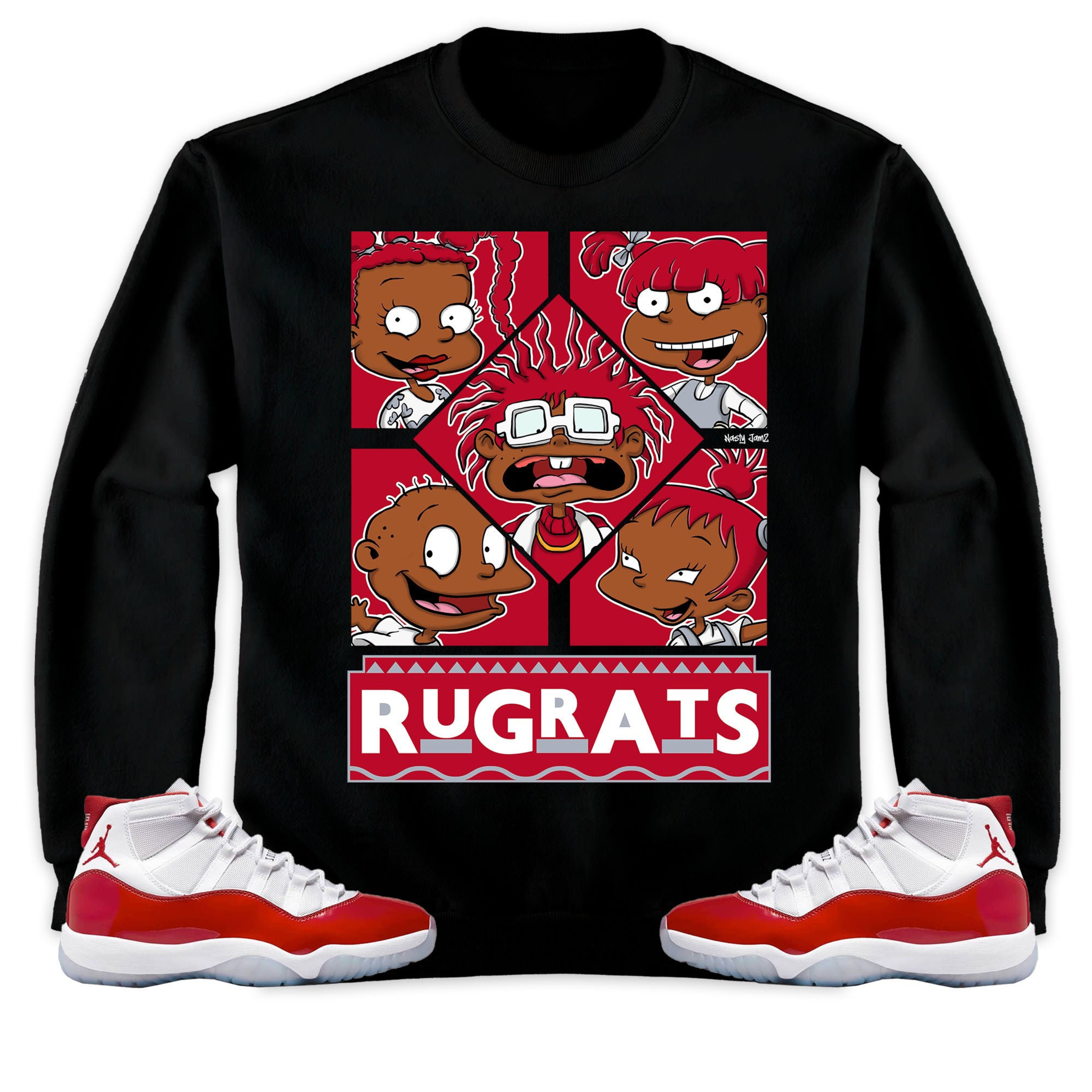Jordan 11 Cherry Unisex Sweatshirt, Hoodie 90s TV Style, Shirt To Match Sneaker