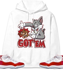 Jordan 11 Cherry Unisex Sweatshirt, Hoodie Got Em Cat And Mouse, Shirt To Match Sneaker