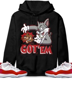 Jordan 11 Cherry Unisex Sweatshirt, Hoodie Got Em Cat And Mouse, Shirt To Match Sneaker