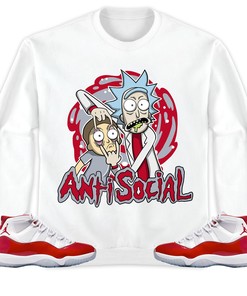 Jordan 11 Cherry Unisex Sweatshirt, Hoodie Rick Anti Social, Shirt To Match Sneaker