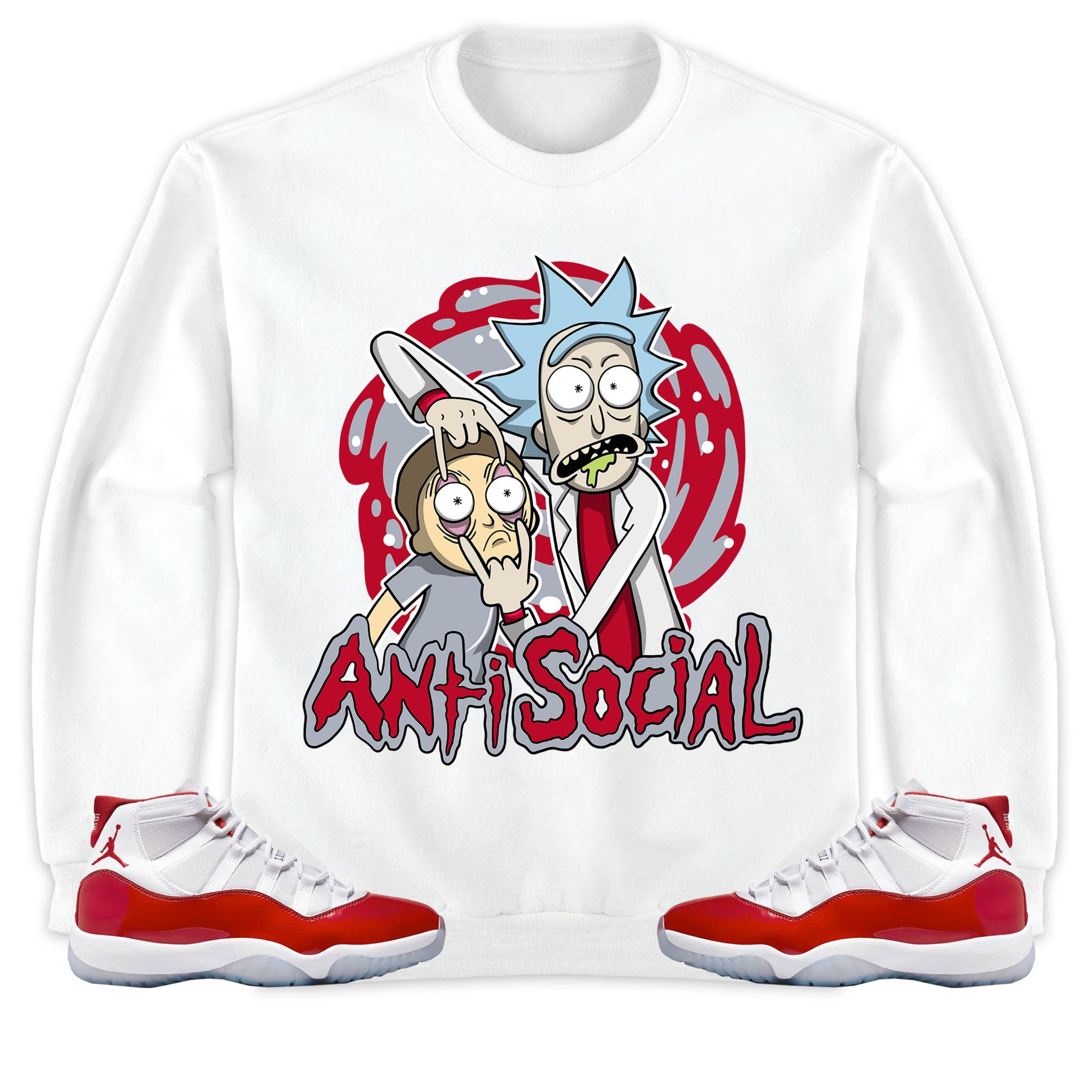 Jordan 11 Cherry Unisex Sweatshirt, Hoodie Rick Anti Social, Shirt To Match Sneaker