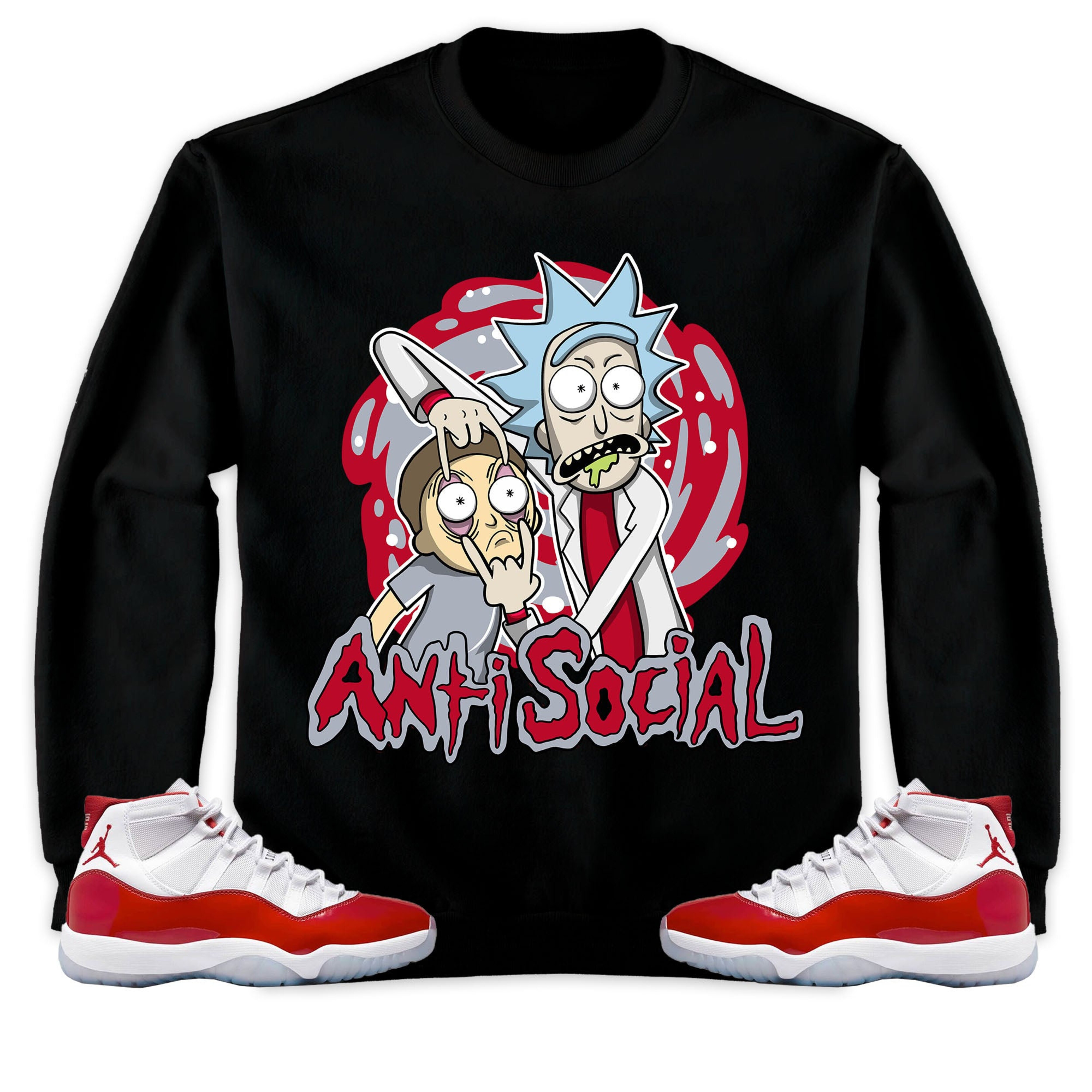 Jordan 11 Cherry Unisex Sweatshirt, Hoodie Rick Anti Social, Shirt To Match Sneaker