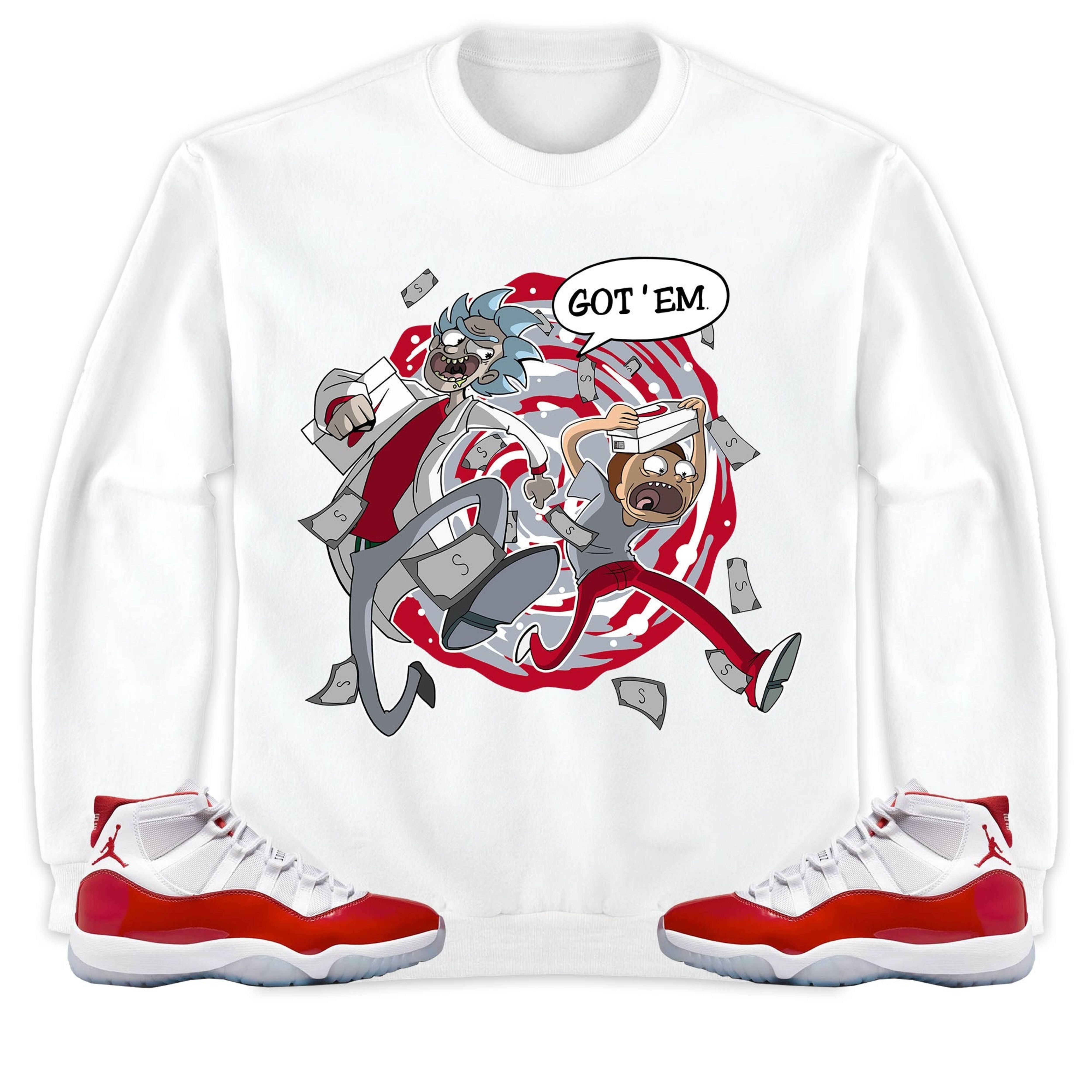 Jordan 11 Cherry Unisex Sweatshirt, Hoodie Rick Got Em, Shirt To Match Sneaker