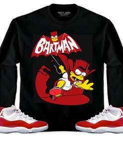 Jordan 11 Cherry Unisex Sweatshirt, Hoodie Shirts Bartman Simpson, Shirt To Match Sneaker