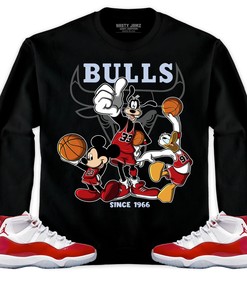 Jordan 11 Cherry Unisex Sweatshirt, Hoodie Shirts Disney Basketball, Shirt To Match Sneaker