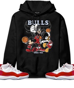 Jordan 11 Cherry Unisex Sweatshirt, Hoodie Shirts Disney Basketball, Shirt To Match Sneaker