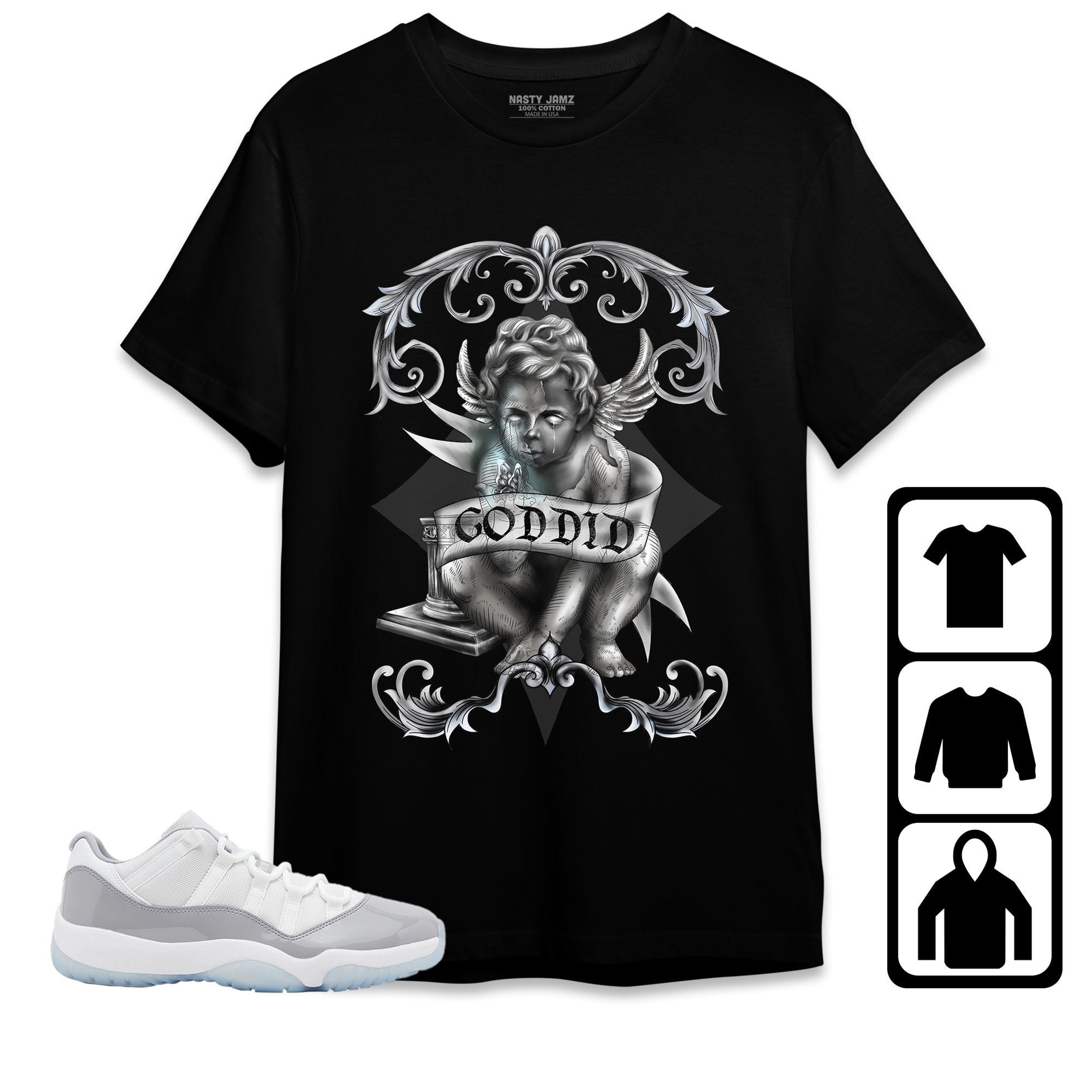 Jordan 11 Low Cement Grey Unisex Shirt God Did, Shirt To Match Sneaker