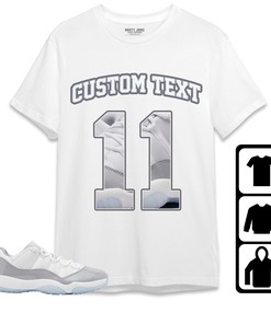Jordan 11 Low Cement Grey Unisex Shirt Number 11 CM11 Custom Text, Shirt To Match Sneaker