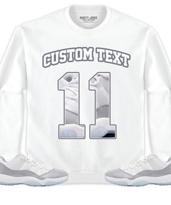 Jordan 11 Low Cement Grey Unisex Shirt Number 11 CM11 Custom Text, Shirt To Match Sneaker