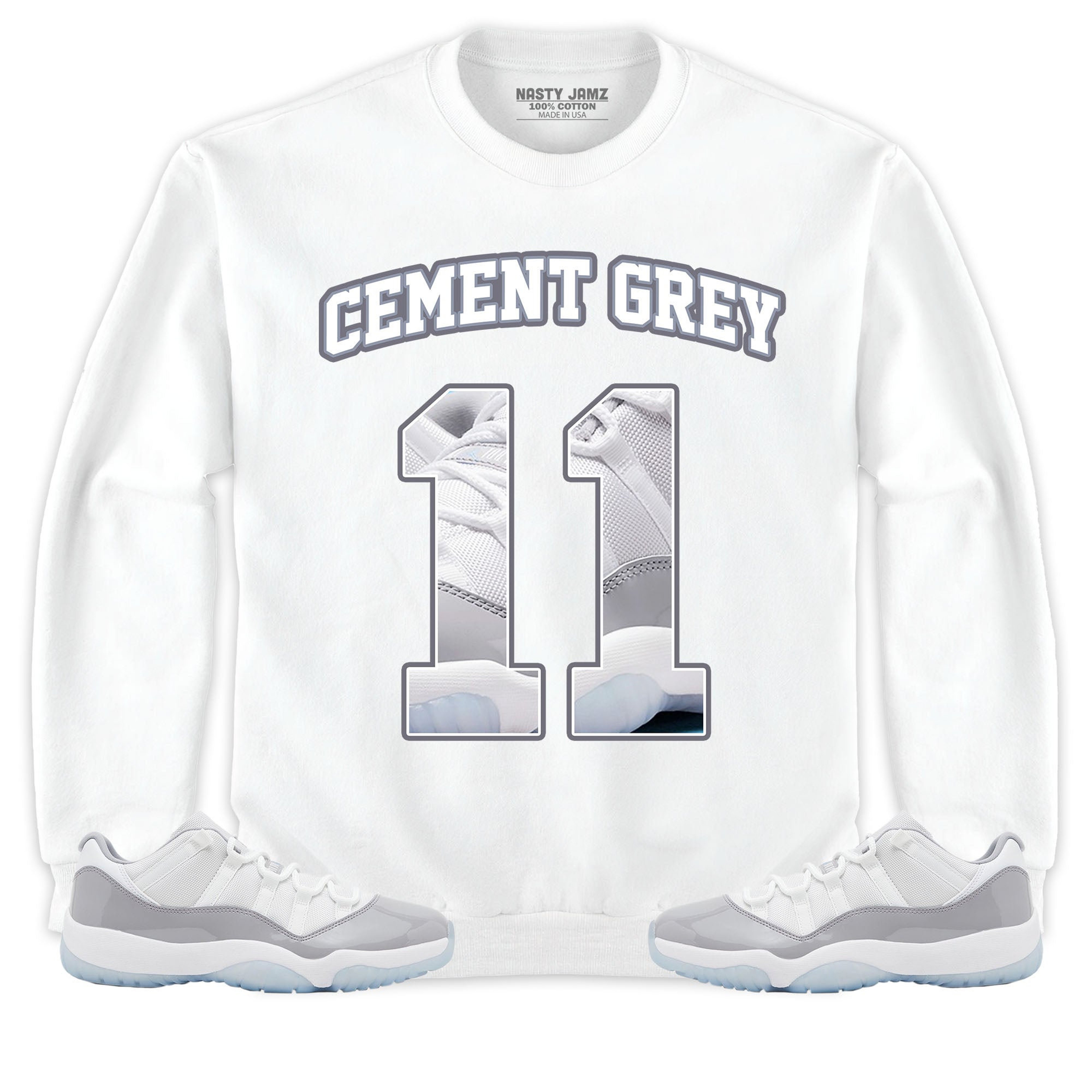 Jordan 11 Low Cement Grey Unisex Shirt Number 11 CM11 Name, Shirt To Match Sneaker
