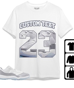Jordan 11 Low Cement Grey Unisex Shirt Number 23 CM11 Custom Text, Shirt To Match Sneaker