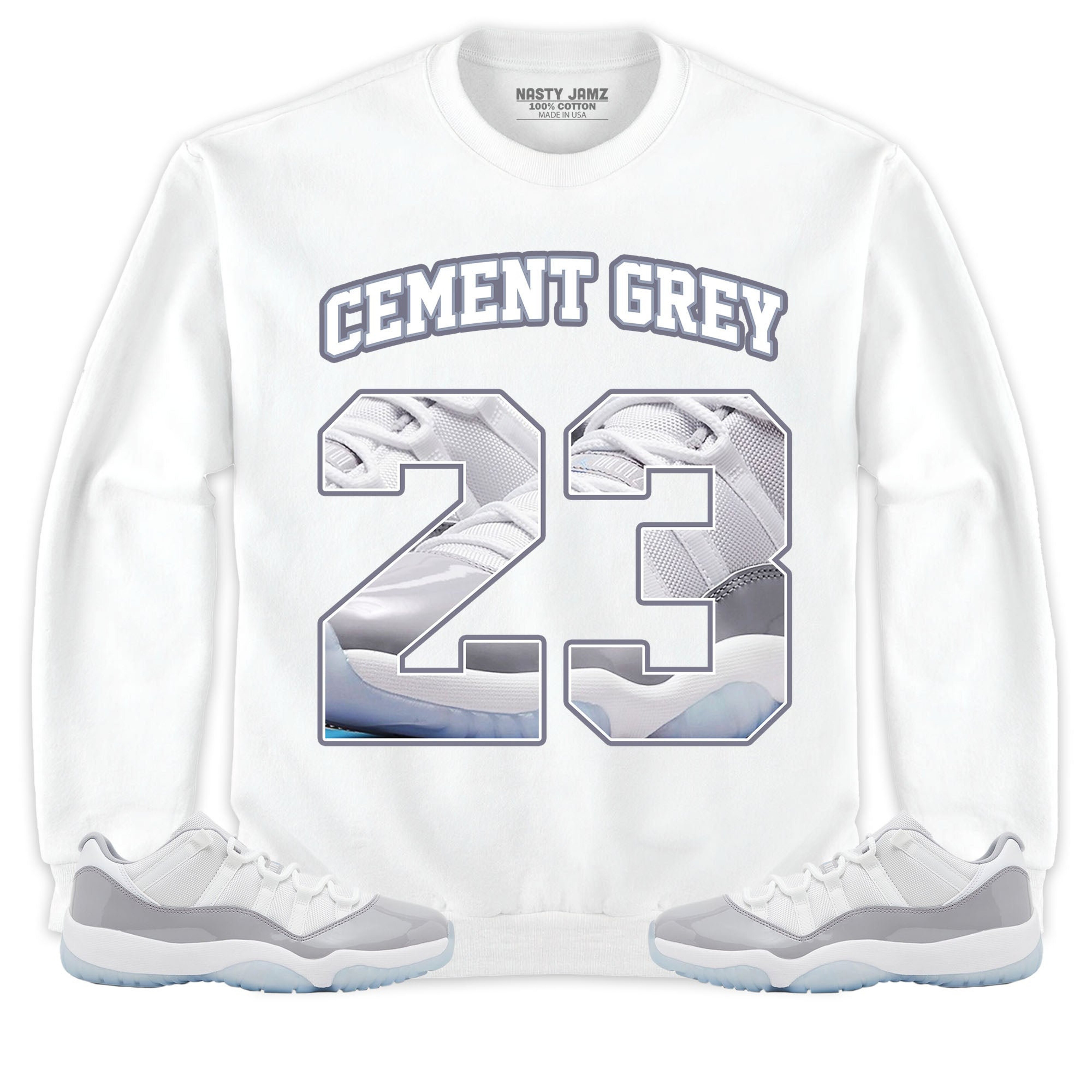 Jordan 11 Low Cement Grey Unisex Shirt Number 23 CM11 Name, Shirt To Match Sneaker