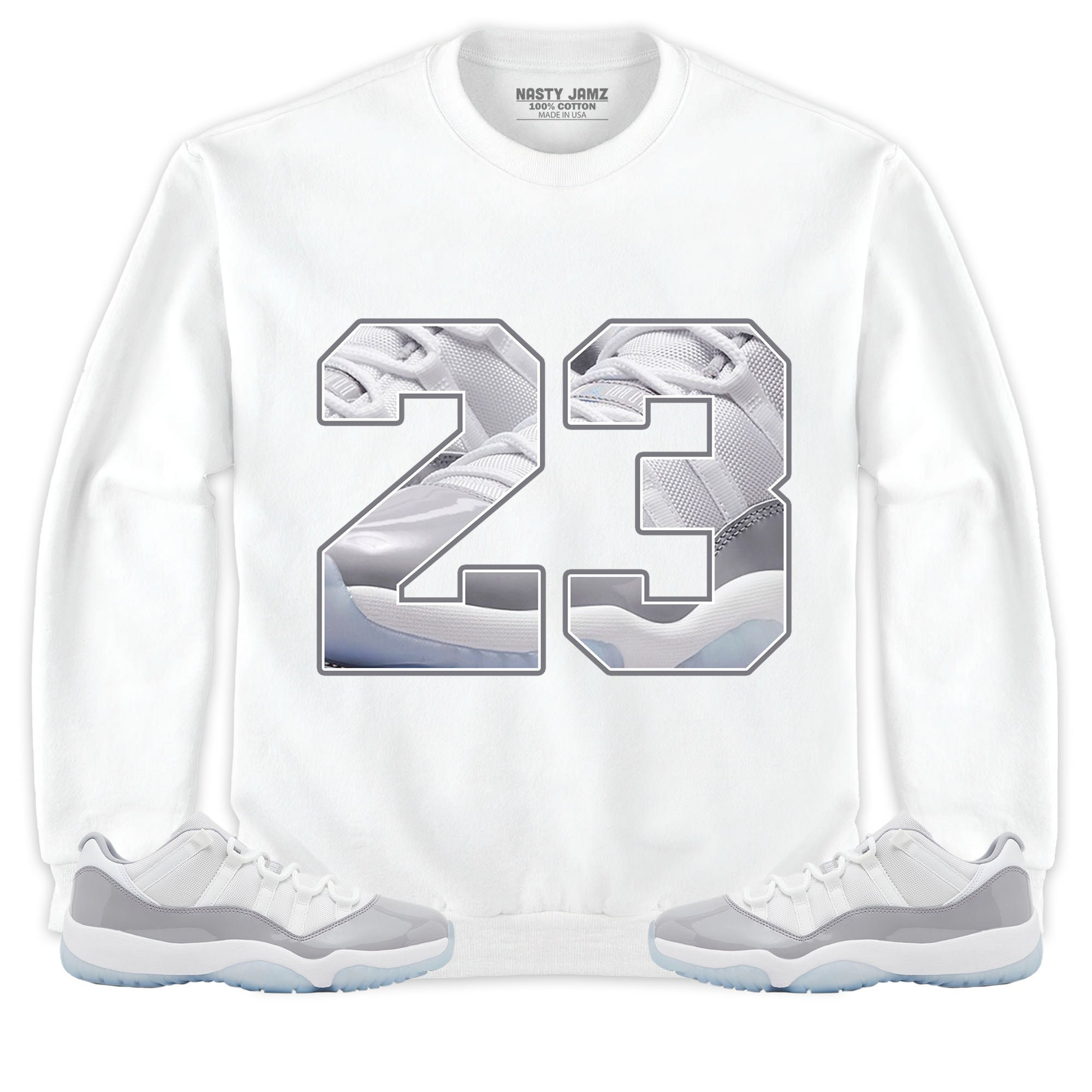 Jordan 11 Low Cement Grey Unisex Shirt Number 23 CM11, Shirt To Match Sneaker