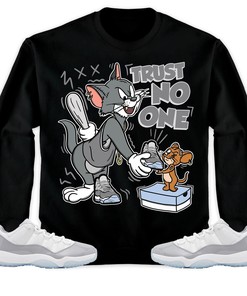 Jordan 11 Low Cement Grey Unisex Sweatshirt, Hoodie Trust No One Cat And Mouse, Shirt To Match Sneaker