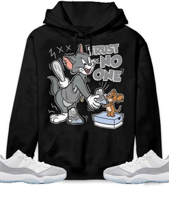 Jordan 11 Low Cement Grey Unisex Sweatshirt, Hoodie Trust No One Cat And Mouse, Shirt To Match Sneaker