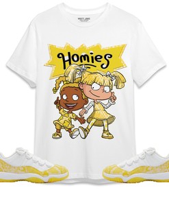 Jordan 11 Low Yellow Snakeskin Unisex Shirt Homies Girl, Shirt To Match Sneaker