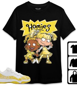Jordan 11 Low Yellow Snakeskin Unisex Shirt Homies Girl, Shirt To Match Sneaker